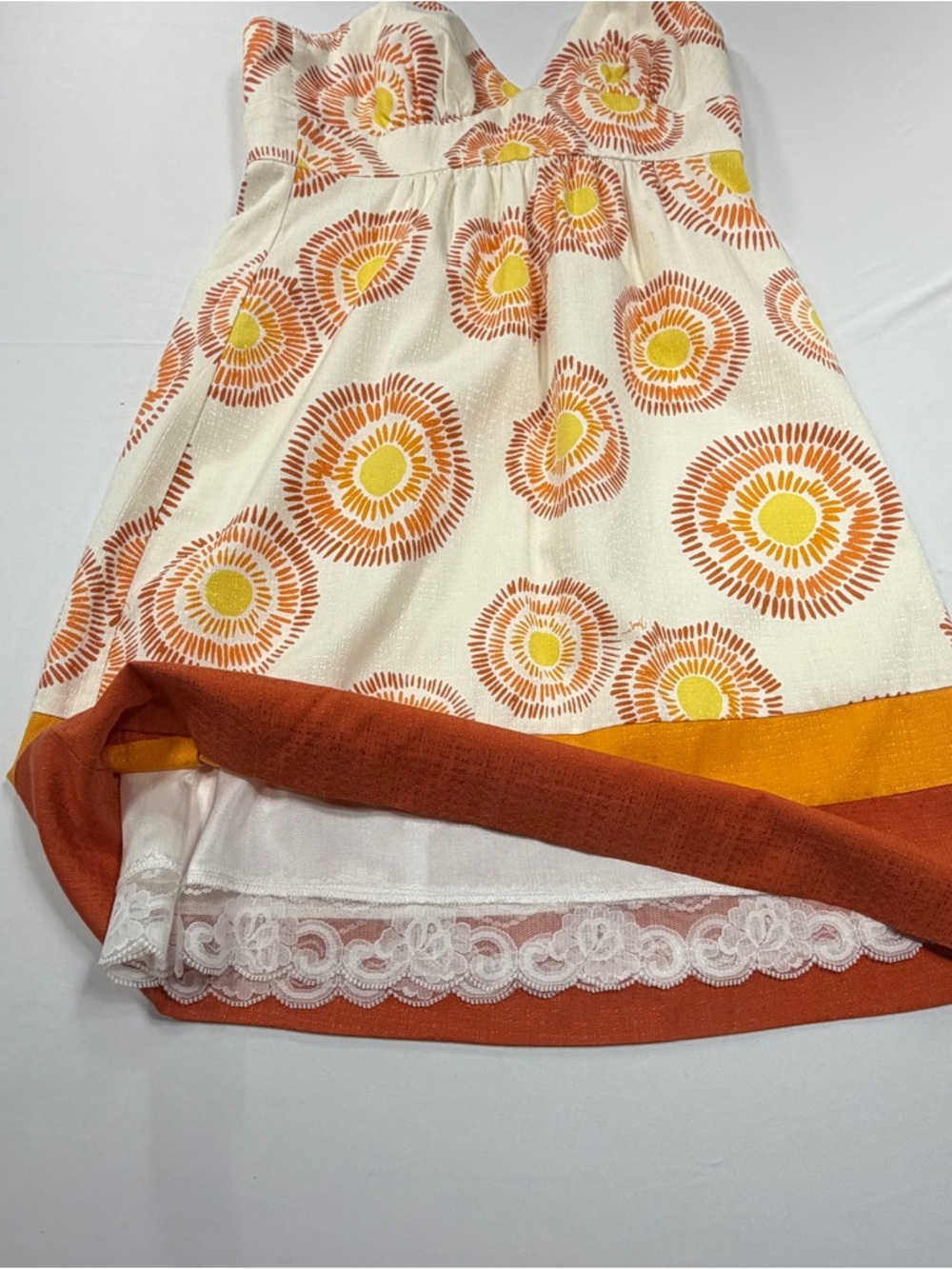 Trina Turk Mini Dress Orange Yellow Sunburst Womens Size 2 Halter Boho Beach - Picture 12 of 13